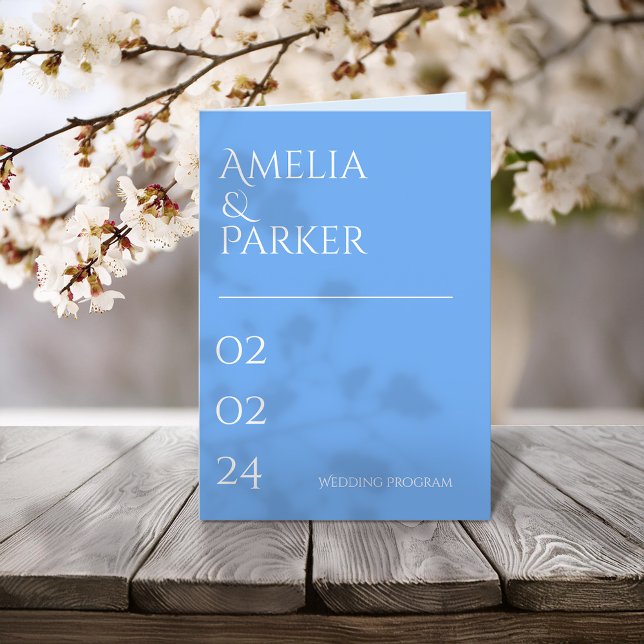 Minimalist Blue Wedding Program (Creator Uploaded)