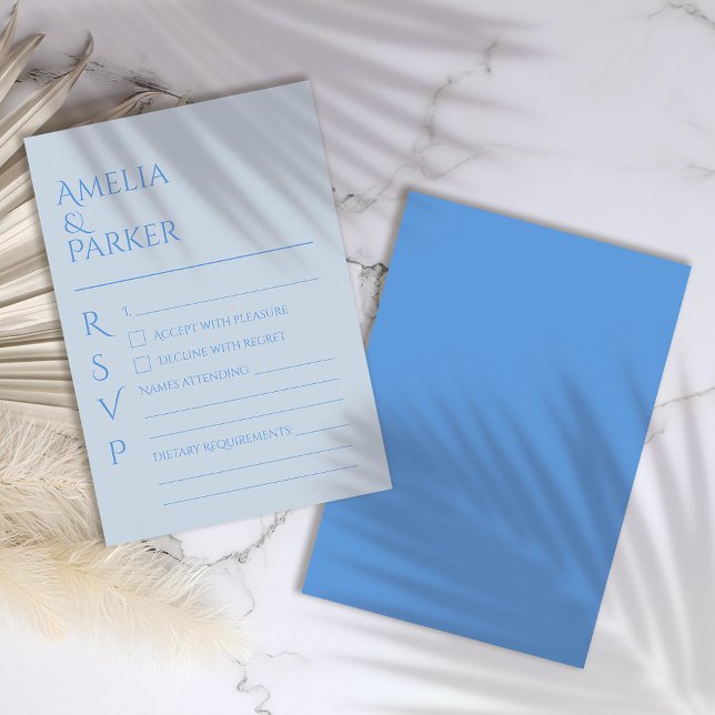 Minimalist Blue Wedding RSVP Card (Creator Uploaded)