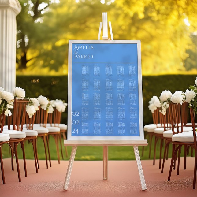 Minimalist Blue Wedding Seating Chart (Creator Uploaded)