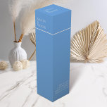 Minimalist Blue Wedding Wine Box<br><div class="desc">Add a touch of elegance to your wedding with our minimalist blue wine box, designed to complement our matching stationery suite. Featuring a sleek vibrant blue background with white text, this label perfectly balances simplicity and sophistication. The thoughtful typography and cohesive design ensure your wine bottles make a stylish statement,...</div>