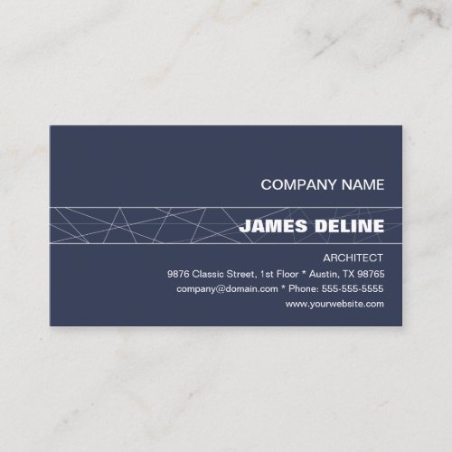 Minimalist Blue White Architect Business Card