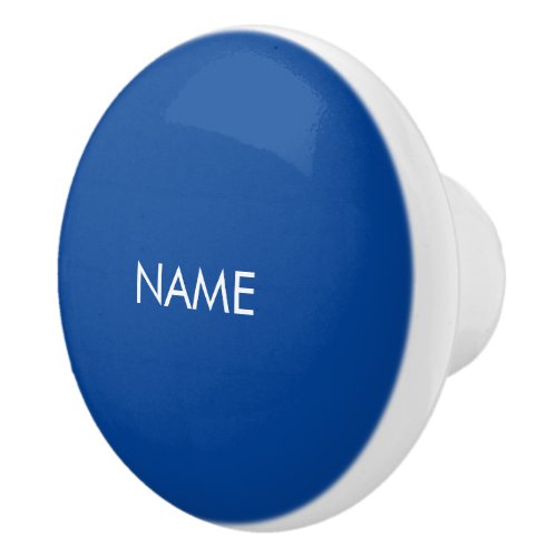 Minimalist blue white custom name text number ceramic knob