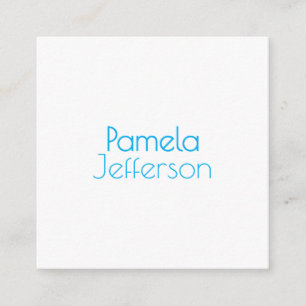 Minimalist Blue & White Professional Modern Name Enclosure Card