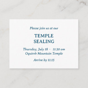 Minimalist Blue & White Temple Sealing Invitation