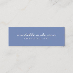 Minimalist Blue with Cursive Text Mini Business Card