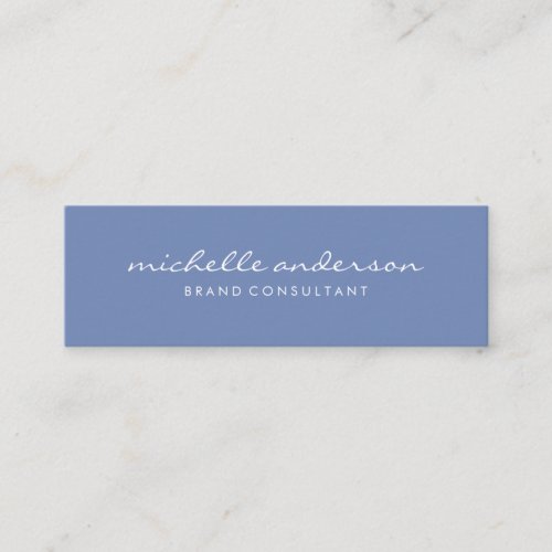 Minimalist Blue with Cursive Text Mini Business Card
