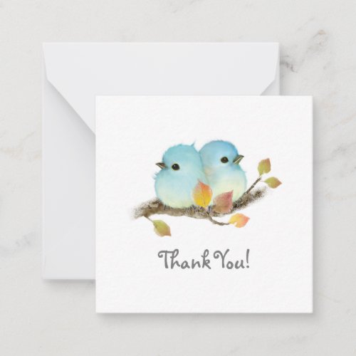 Minimalist Bluebirds Thank You Note cards