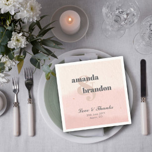 Minimalist Blush & Bloom Bold Script Love & Thanks Napkins