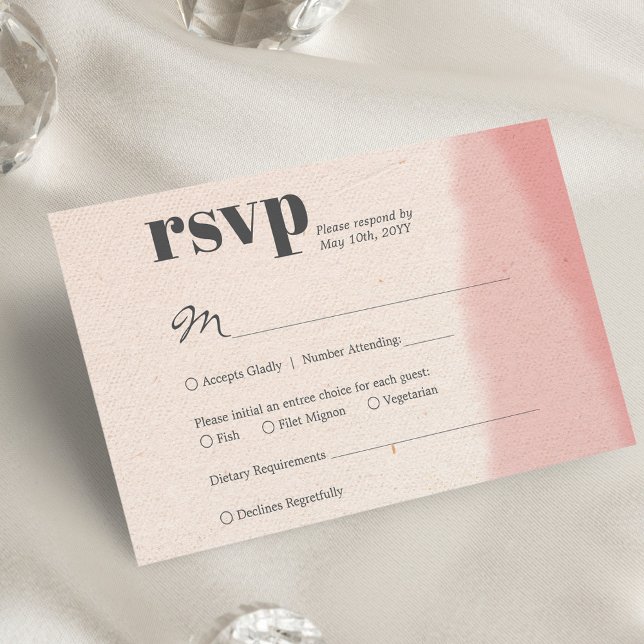 Minimalist Blush & Bloom Bold Script Wedding RSVP Card (Creator Uploaded)
