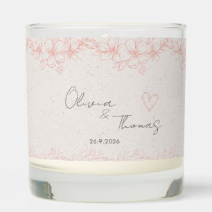 Minimalist Blush Floral Scented Candle