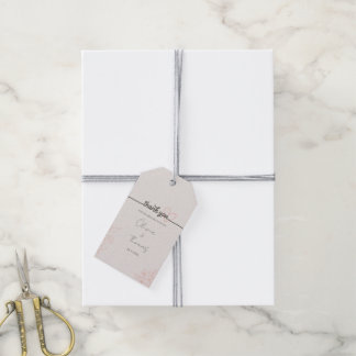 Minimalist Blush Floral Wedding Thank You Gift Tag