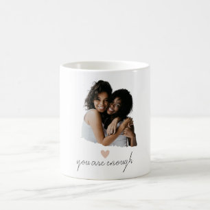 Minimalist Blush Heart Mug – You Are Enough