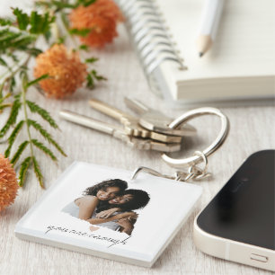 Minimalist Blush Heart – You Are Enough -  Keychain