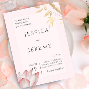 Minimalist Blush Japanese Bamboo Asian Wedding Invitation