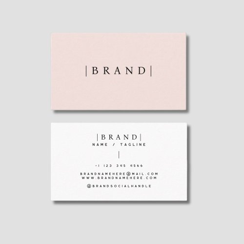 Minimalist blush pink add brand name business card