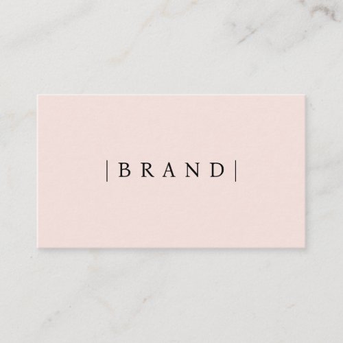 Minimalist blush pink add brand name calling card
