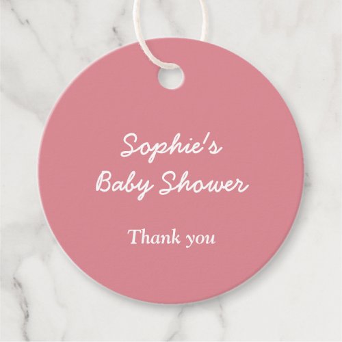 Minimalist Blush Pink Baby Shower Favor Tags