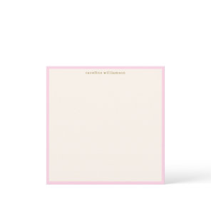 Minimalist Blush Pink Border Name Stationery Cute Note Card