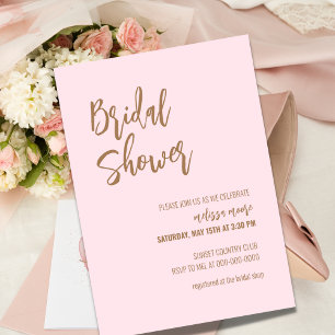 Minimalist Blush Pink Bridal Shower Invitation