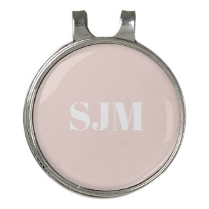 Minimalist blush pink Custom monogram initials Golf Hat Clip