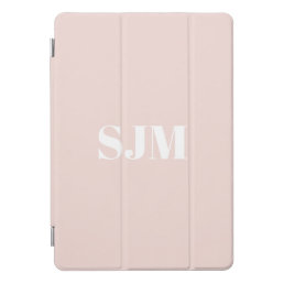 Minimalist blush pink custom monogram initials iPad pro cover