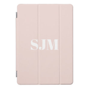 Minimalist blush pink custom monogram initials iPad pro cover