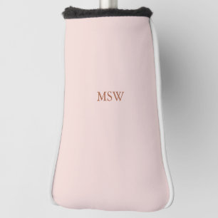 Minimalist blush pink custom monogram stylish chic golf head cover