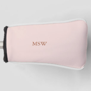 Minimalist blush pink custom monogram stylish chic golf head cover