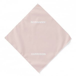 Minimalist blush pink Custom name text  Bandana