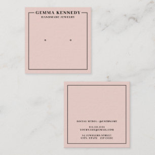 Minimalist Blush Pink Earring Display Card