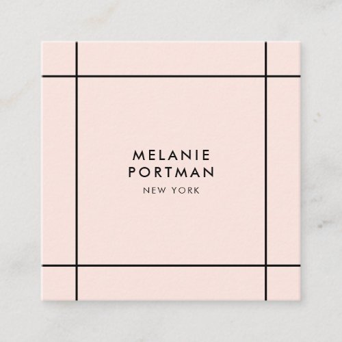 Minimalist blush pink elegant simple geometric square business card