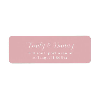 Minimalist Blush Pink Elegant Wedding Address Label