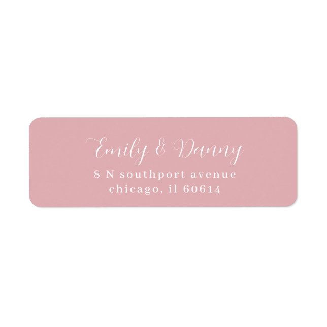 Minimalist Blush Pink Elegant Wedding Address Label (Front)
