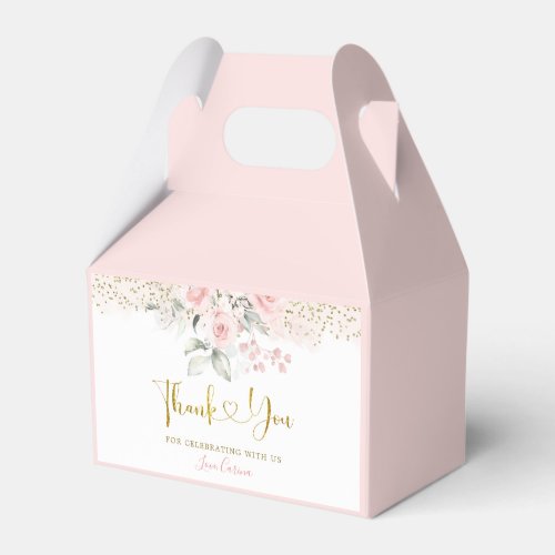 Minimalist Blush Pink Floral Baby Shower Favor Boxes