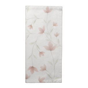 Minimalist Blush Pink Floral Elegant Wedding Cloth Napkin