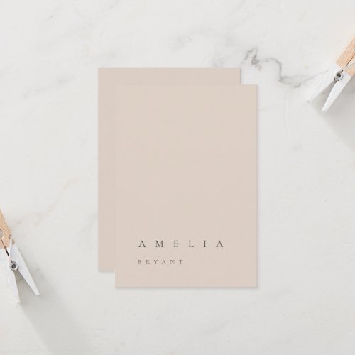 Minimalist Blush Pink Guest Name Place Card
