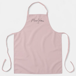 Minimalist Blush Pink Handwritten Custom Name Apron