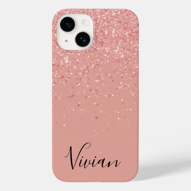Minimalist Blush Pink Modern Monogram Case-Mate iPhone Case (Back)