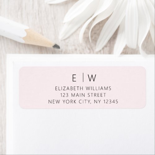 Minimalist Blush Pink Modern Return Address Label