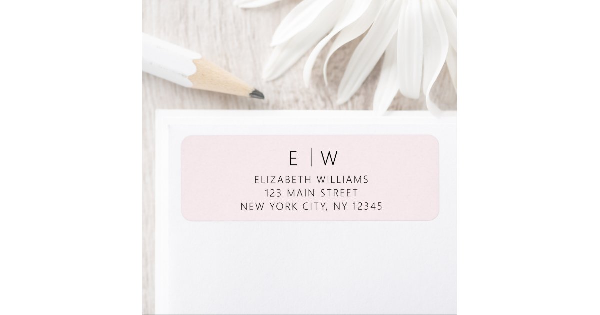 Modern Blush Pink Return Address Label | Zazzle
