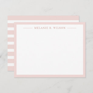 Minimalist Blush Pink Personalized Name Note Card