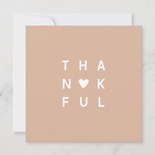 Minimalist Blush Pink Photo Thanksgiving Holiday Card