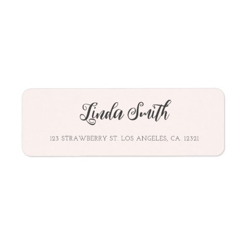 Minimalist Blush Pink Script Return Address Label