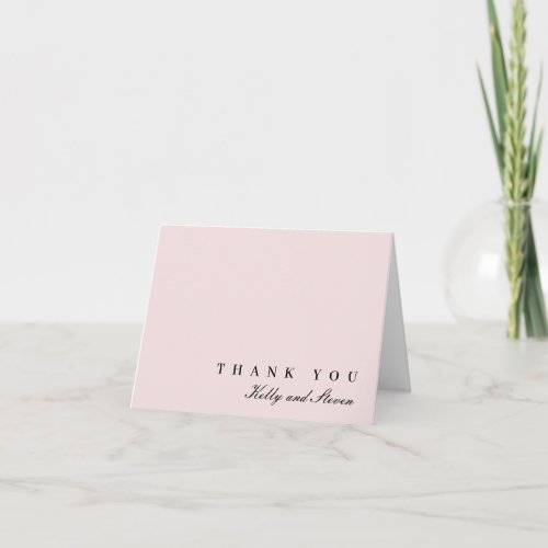Minimalist Blush Pink Script Thank You