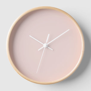 Minimalist blush pink solid plain elegant chic clock