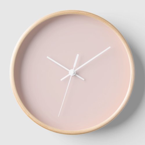 Minimalist blush pink solid plain elegant chic clock