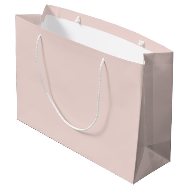 Minimalist blush pink solid plain elegant chic large gift bag (Back Angled)