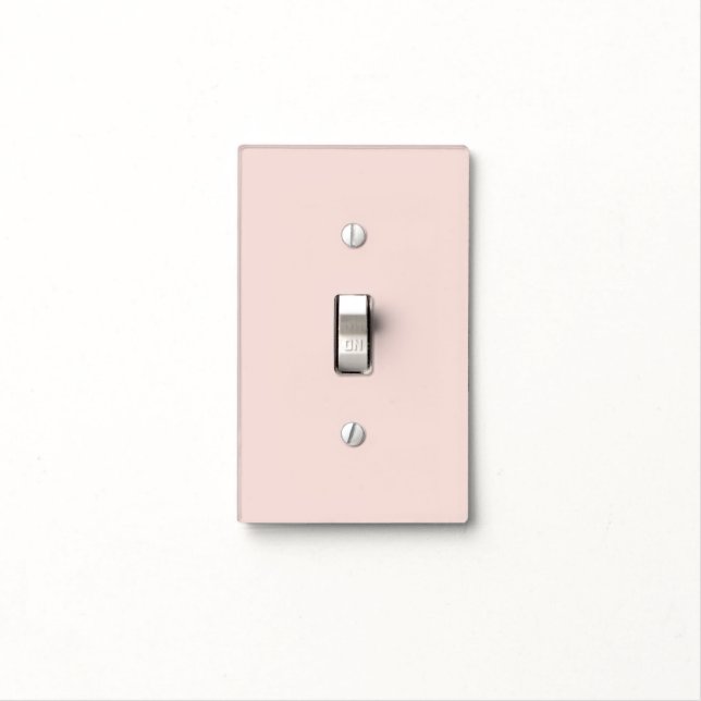 Minimalist blush pink solid plain elegant girly light switch cover (In Situ)