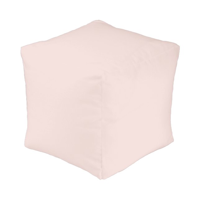 Minimalist blush pink solid plain elegant girly pouf (Angled Front)