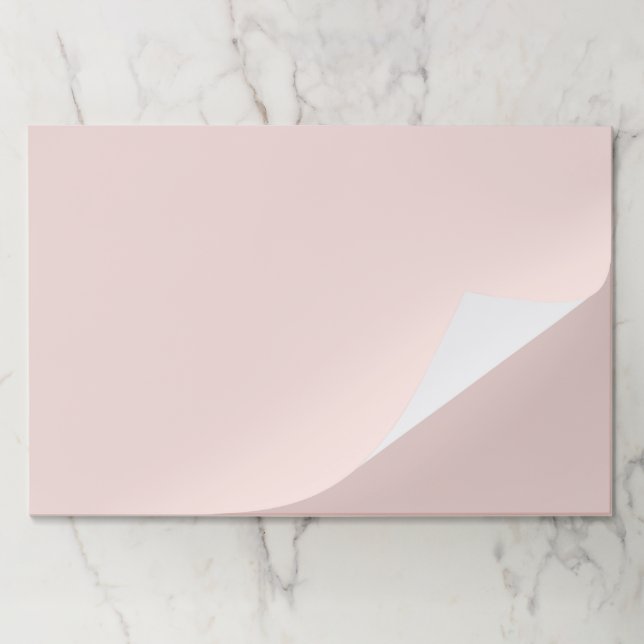Minimalist blush pink solid plain paper placemats (Folded)